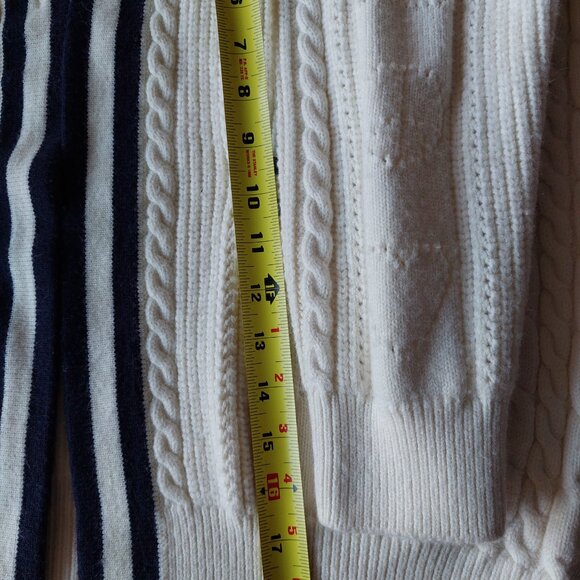 "Pointelle Knit Coatigan" Cardigan Cable Nautical Trim, Women's OverSize S - Picture 7 of 9